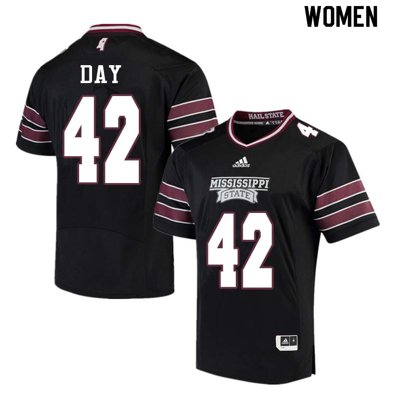Women #42 Tucker Day Mississippi State Bulldogs College Football Jerseys Sale-Black